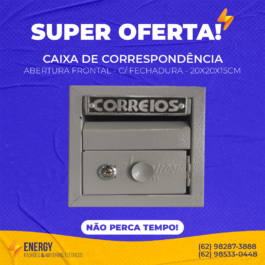 Caixa de Correspondência Abertura Frontal C/ Fechadura 20x20x15cm