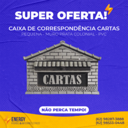 Caixa de Correspondência Cartas Pequena Muro Prata Colonial PVC
