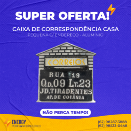 Caixa de Correspondência Casa Pequena C/ Endereço Alumínio