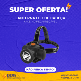 Lanterna de cabeça recarregável
