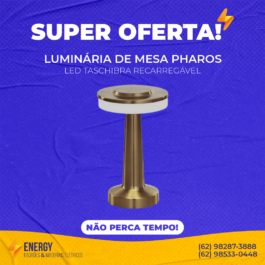 Luminária de Mesa Pharos LED Taschibra Recarregável
