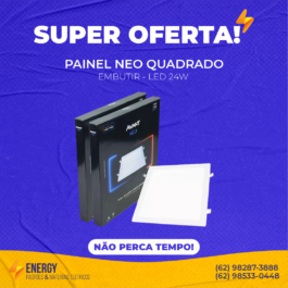 Painel NEO embutir quadrado 24W