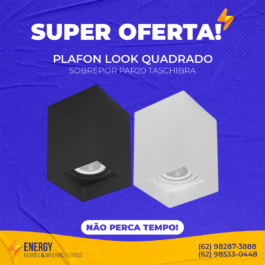 Plafon Look Quadrado Sobrepor Par20 Taschibra