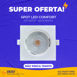 Spot Confort Quadrado Branco 6500K